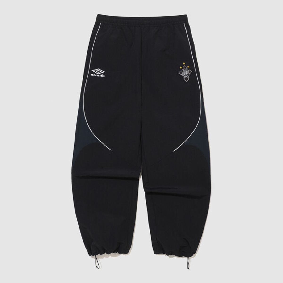 엄브로(UMBRO) HBL 네오 브릿 컬러블록 와이드 조거 2WAY 셋업 팬츠 블랙 UR123CPT22