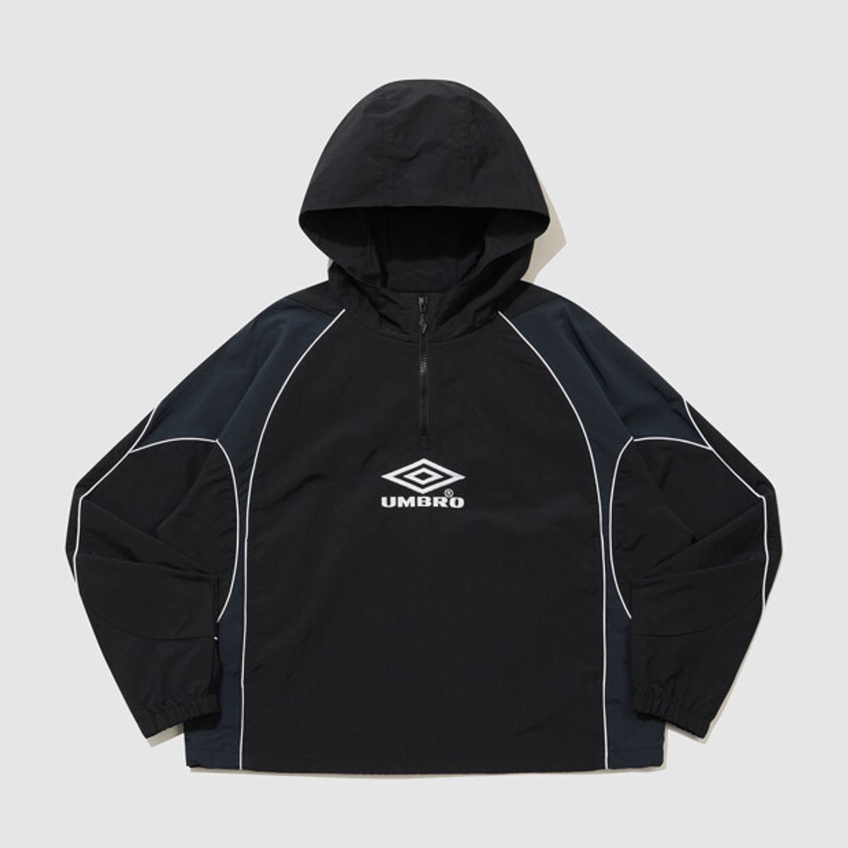 엄브로(UMBRO) HBL 네오 브릿 컬러블록 후드 아노락 블랙 UR124CWT23