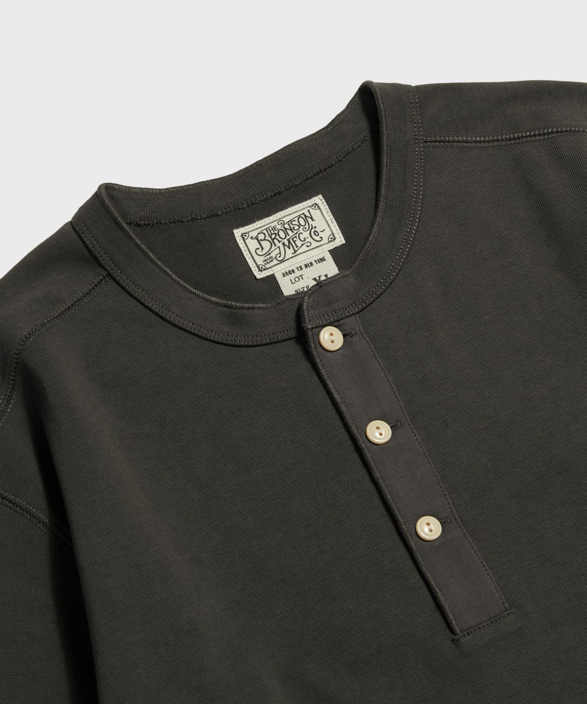 브론슨(BRONSON) Vintage Long Sleeve Henley Shirt Dark Grey (Korea Edition)