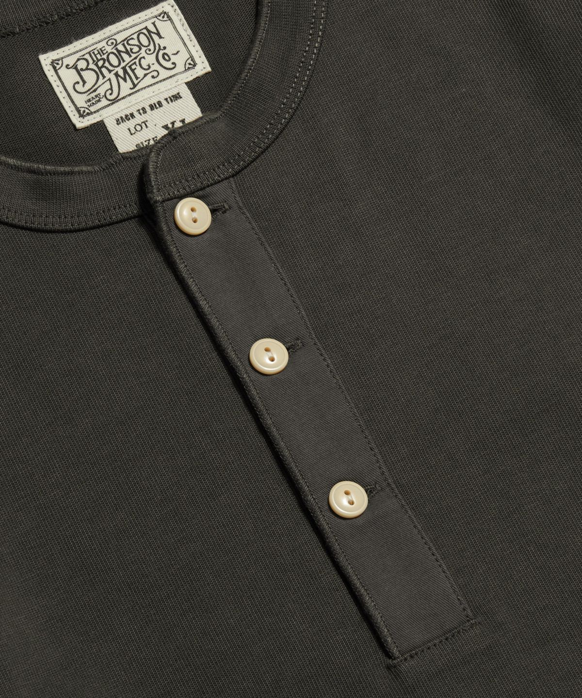 브론슨(BRONSON) Vintage Long Sleeve Henley Shirt Dark Grey (Korea Edition)