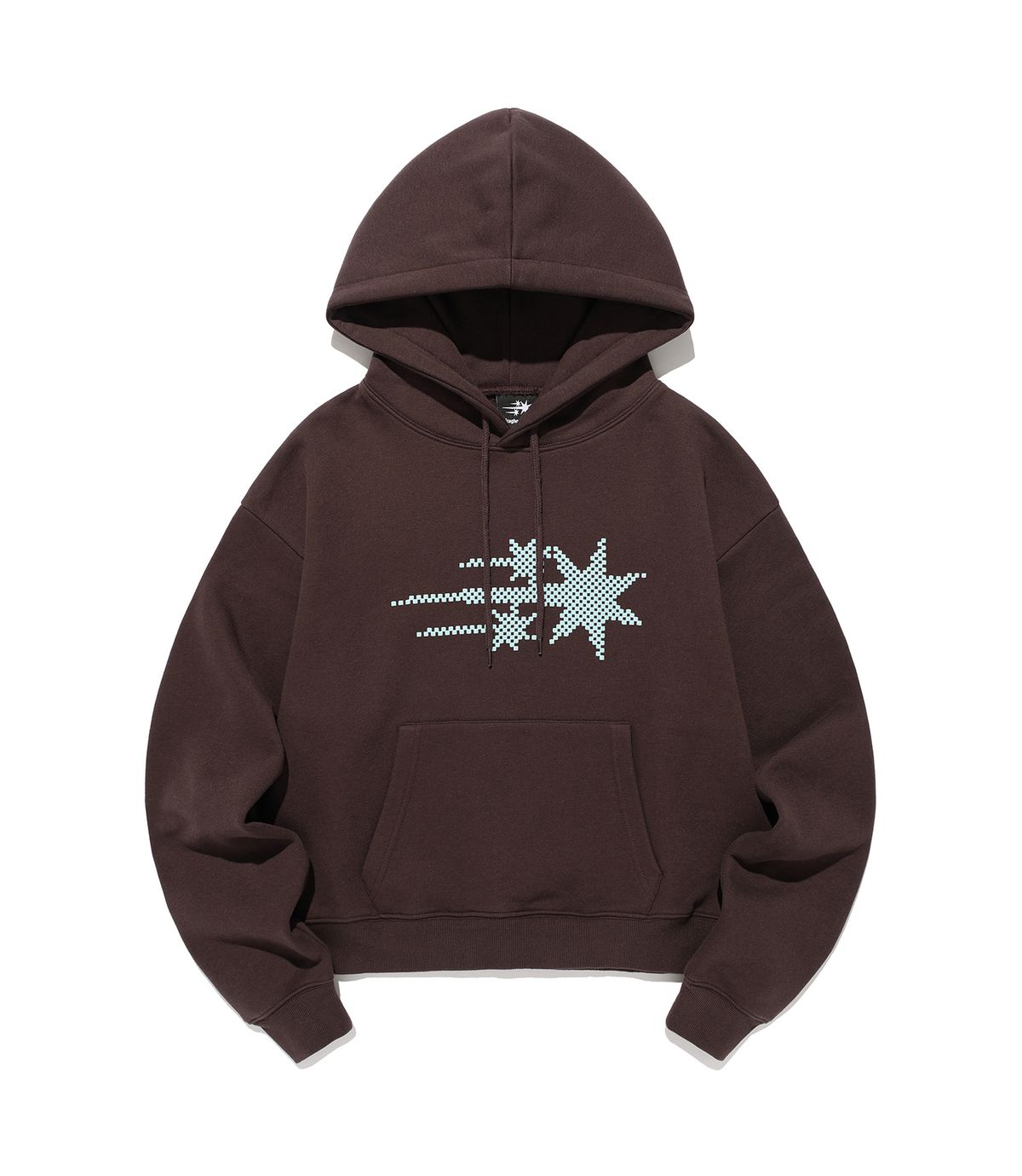 나이스고스트클럽(NICEGHOSTCLUB) MOSAIC 3STAR CROP HOODIE_BROWN(NG2GSUM401A)