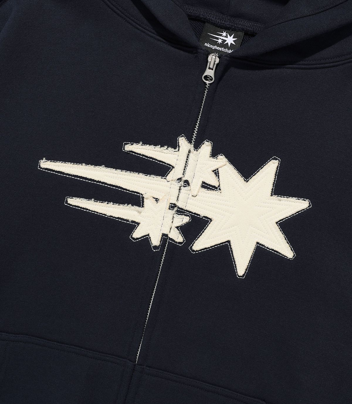 나이스고스트클럽(NICEGHOSTCLUB) 3STAR APPLIQUE HOODIE ZIP UP_3colors(NG2GSUM490A)