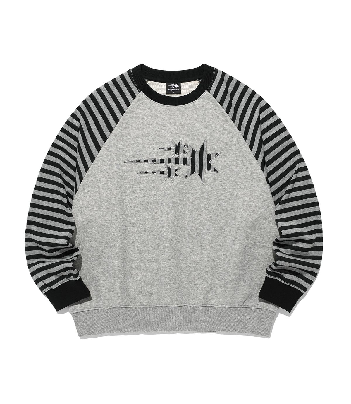 나이스고스트클럽(NICEGHOSTCLUB) STRIPE 3STAR RAGLAN SWEATSHIRTS_GREY(NG2GSUM440A)