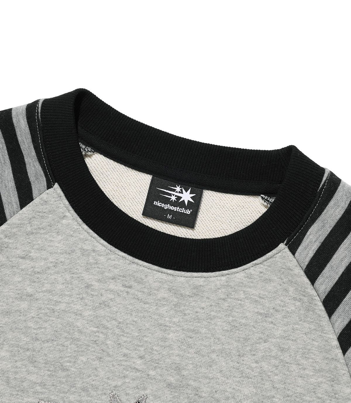 나이스고스트클럽(NICEGHOSTCLUB) STRIPE 3STAR RAGLAN SWEATSHIRTS_GREY(NG2GSUM440A)