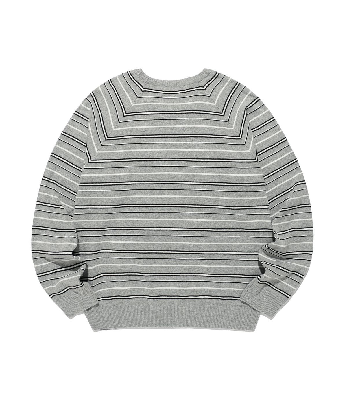 나이스고스트클럽(NICEGHOSTCLUB) MULTI STRIPE 3STAR V NECK KNIT_GREY(NG2GSUM600A)