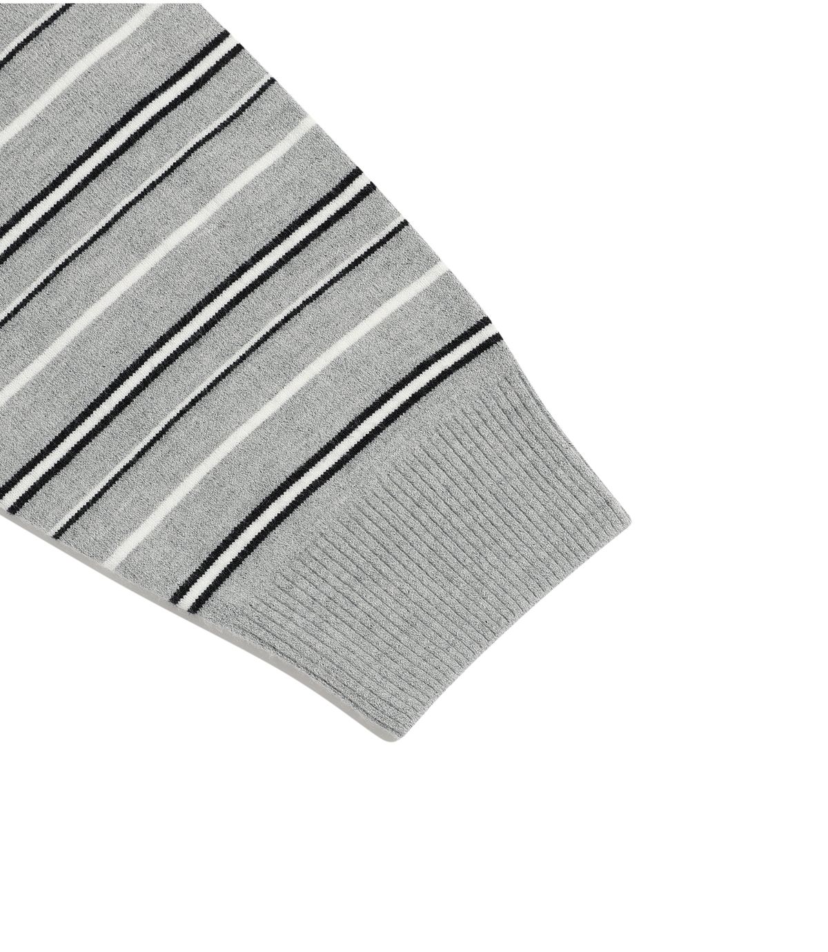나이스고스트클럽(NICEGHOSTCLUB) MULTI STRIPE 3STAR V NECK KNIT_GREY(NG2GSUM600A)