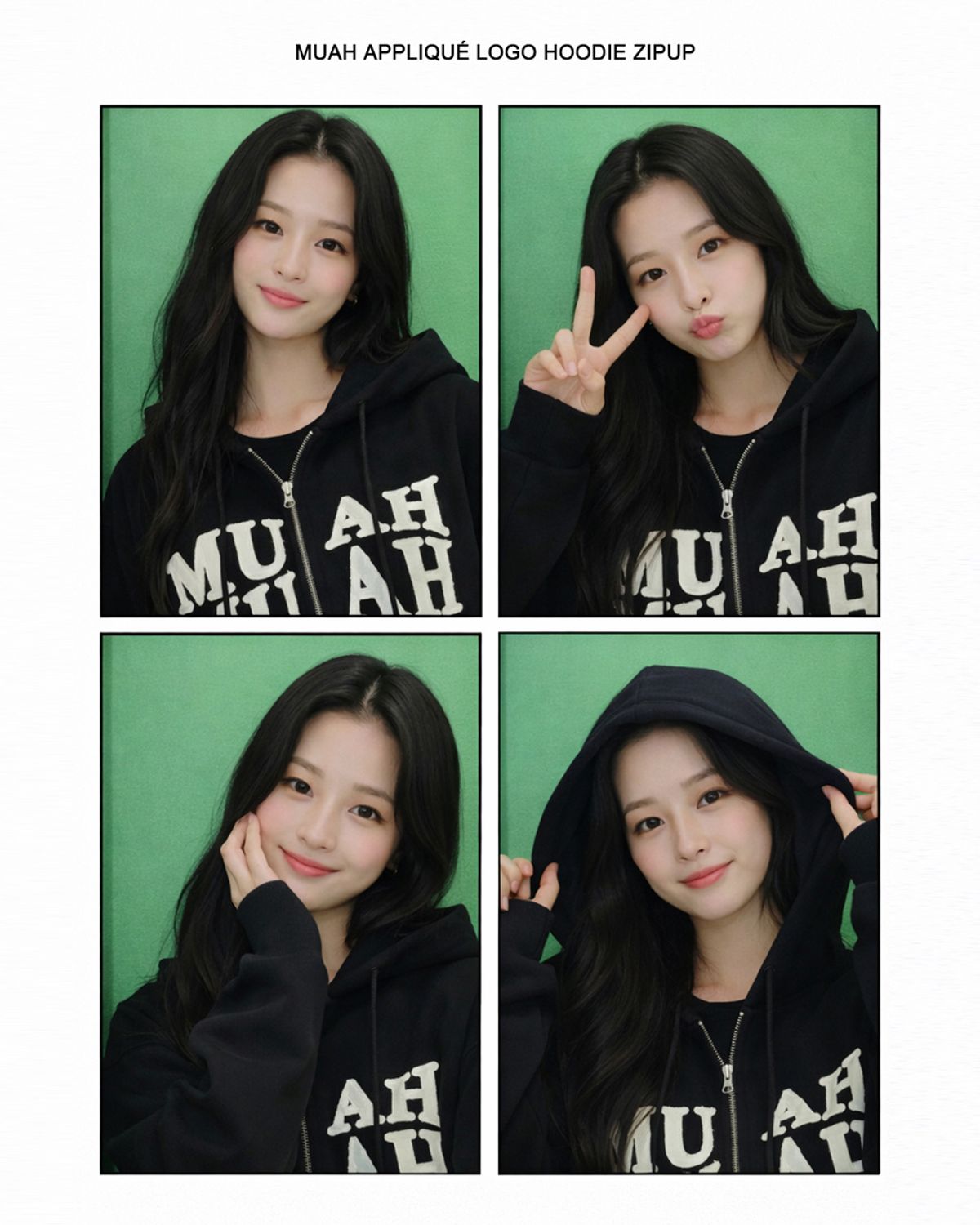 무아무아(MUAHMUAH) MUAH 아플리케 로고 후드집업 [5color]