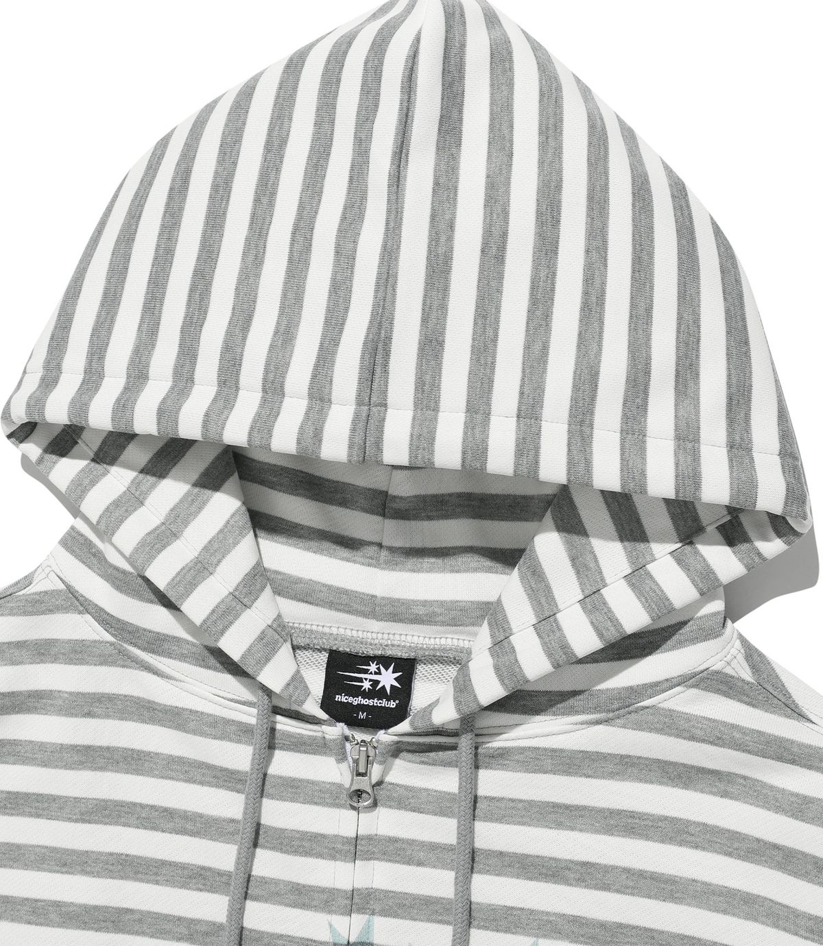 나이스고스트클럽(NICEGHOSTCLUB) STRIPE RUSH 3STAR HOODIE ZIP UP_GREY(NG2GSUM491A)