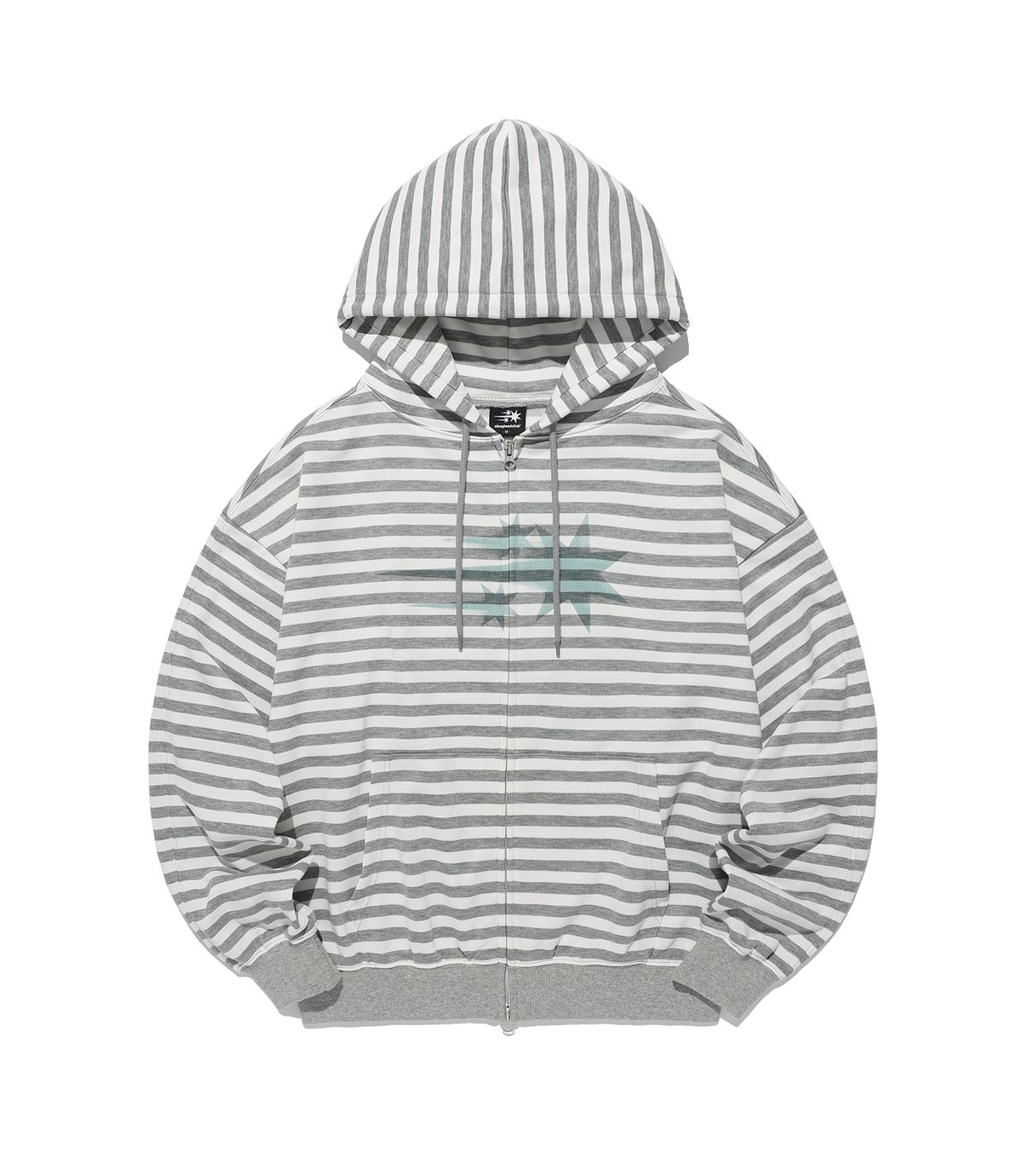나이스고스트클럽(NICEGHOSTCLUB) STRIPE RUSH 3STAR HOODIE ZIP UP_GREY(NG2GSUM491A)