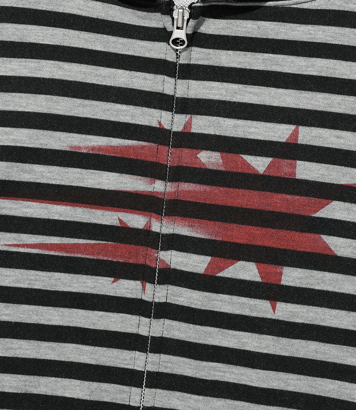 나이스고스트클럽(NICEGHOSTCLUB) STRIPE RUSH 3STAR HOODIE ZIP UP_BLACK(NG2GSUM491A)