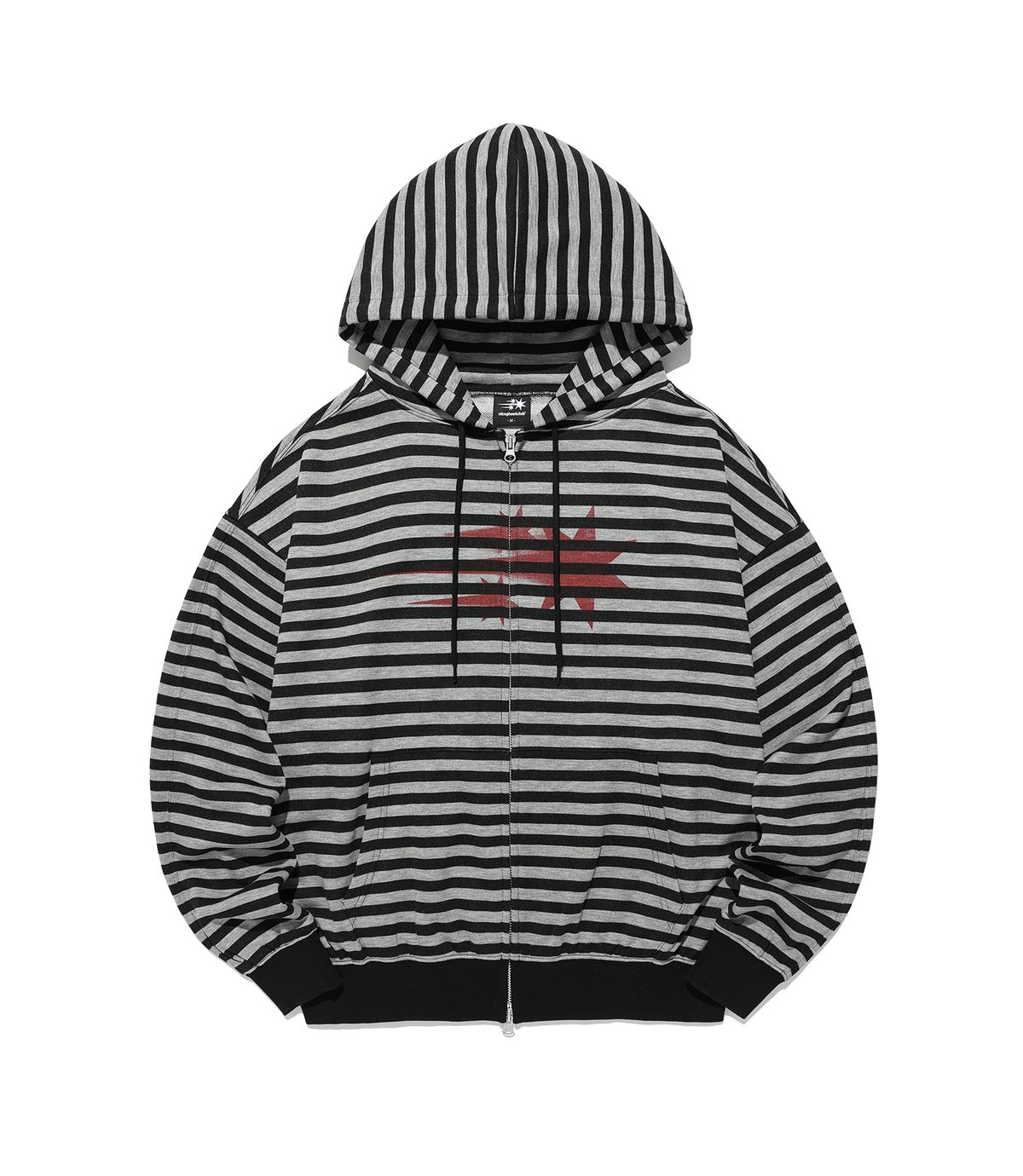 나이스고스트클럽(NICEGHOSTCLUB) STRIPE RUSH 3STAR HOODIE ZIP UP_BLACK(NG2GSUM491A)