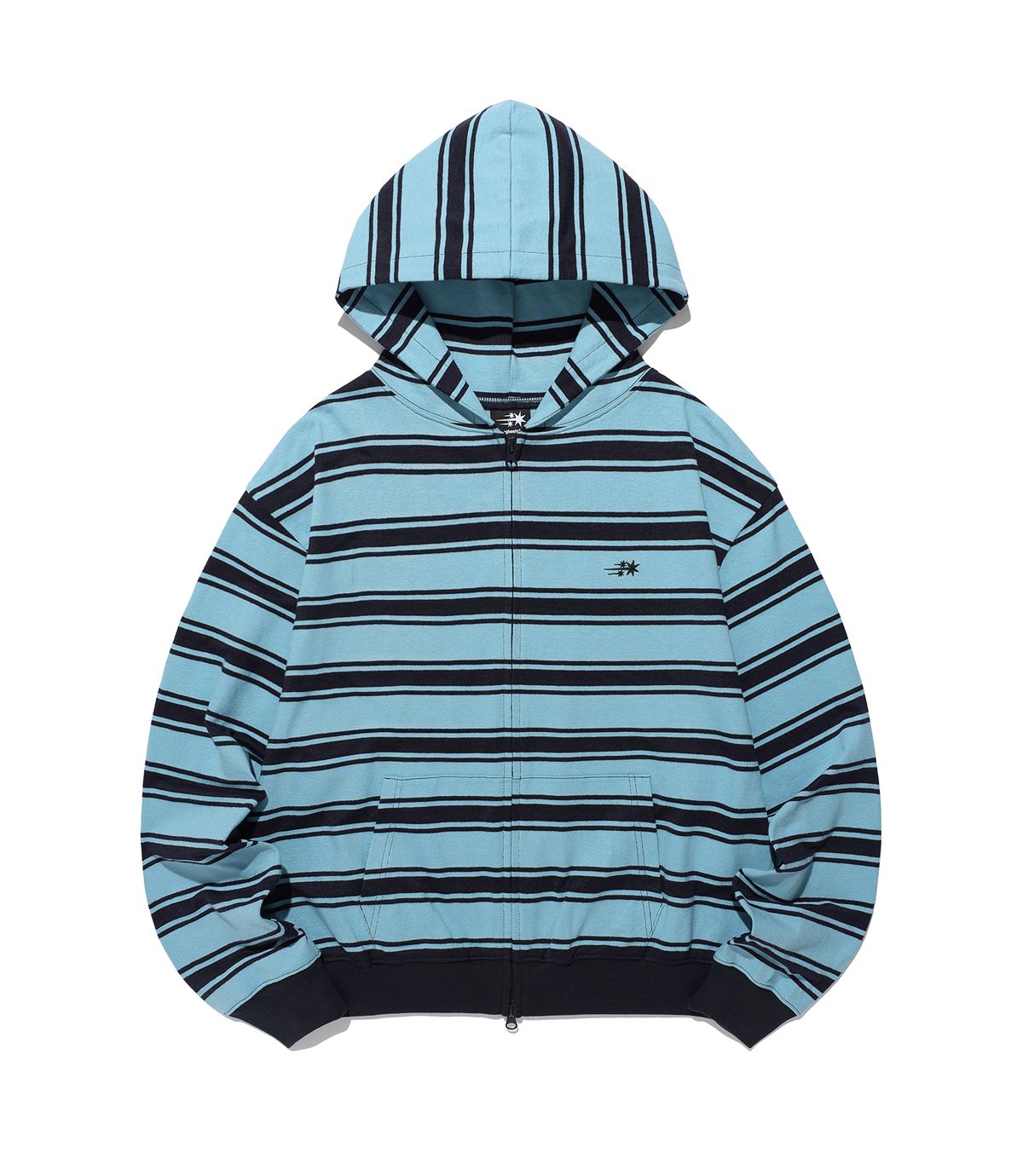 나이스고스트클럽(NICEGHOSTCLUB) MULTI STRIPE 3STAR HOODIE ZIP UP_NAVY(NG2GSUM494A)