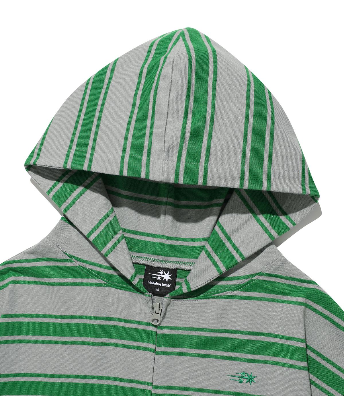 나이스고스트클럽(NICEGHOSTCLUB) MULTI STRIPE 3STAR HOODIE ZIP UP_GREY(NG2GSUM494A)