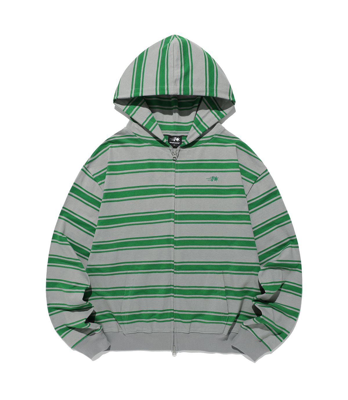 나이스고스트클럽(NICEGHOSTCLUB) MULTI STRIPE 3STAR HOODIE ZIP UP_GREY(NG2GSUM494A)