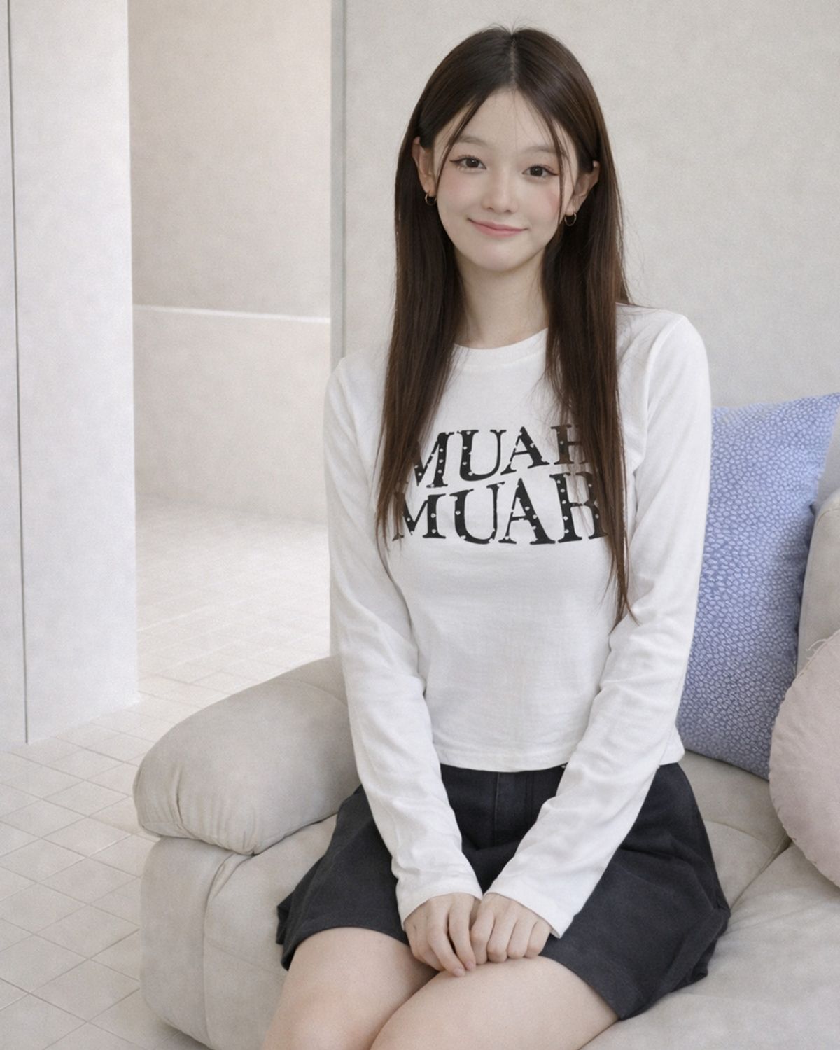 무아무아(MUAHMUAH) 하트 포인트 크롭 티셔츠 [6color]