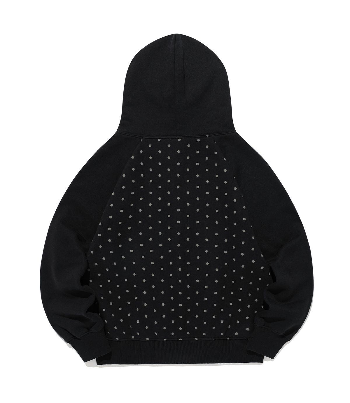 나이스고스트클럽(NICEGHOSTCLUB) DOT 3STAR RAGLAN CROP HOODIE ZIP UP_BLACK(NG2GSUM493A)