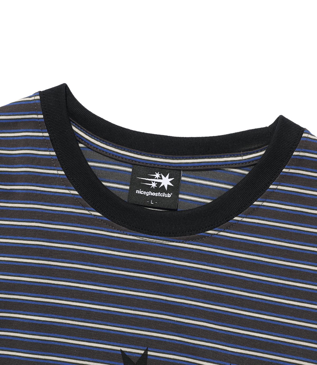 나이스고스트클럽(NICEGHOSTCLUB) STRIPE 3STAR LS TEE_CHARCOAL(NG2GSUT562A)