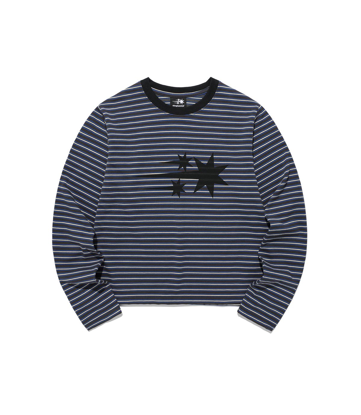 나이스고스트클럽(NICEGHOSTCLUB) STRIPE 3STAR LS TEE_CHARCOAL(NG2GSUT562A)