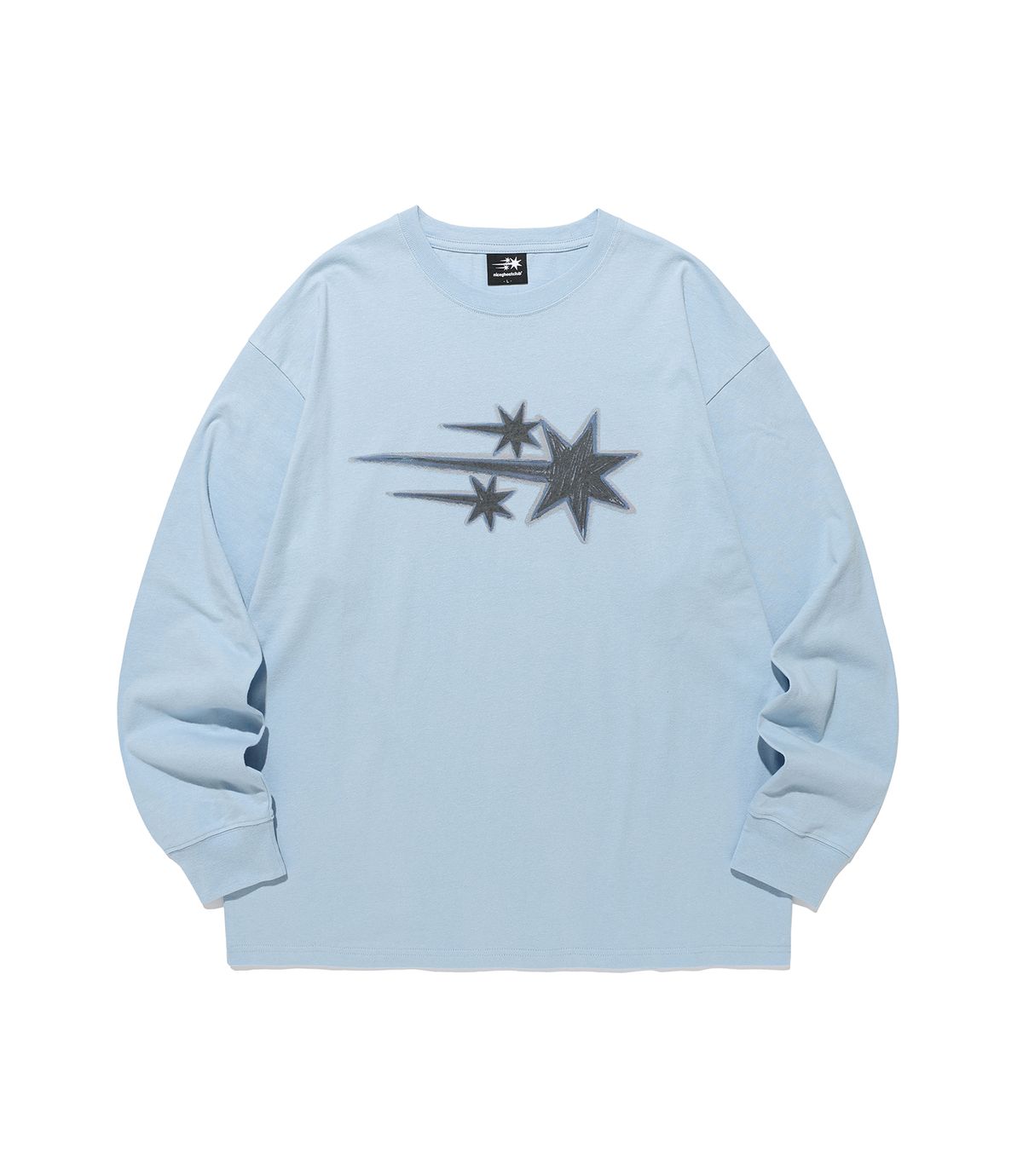 나이스고스트클럽(NICEGHOSTCLUB) DRAWING 3STAR LS TEE_LIGHT BLUE(NG2GSUT560A)
