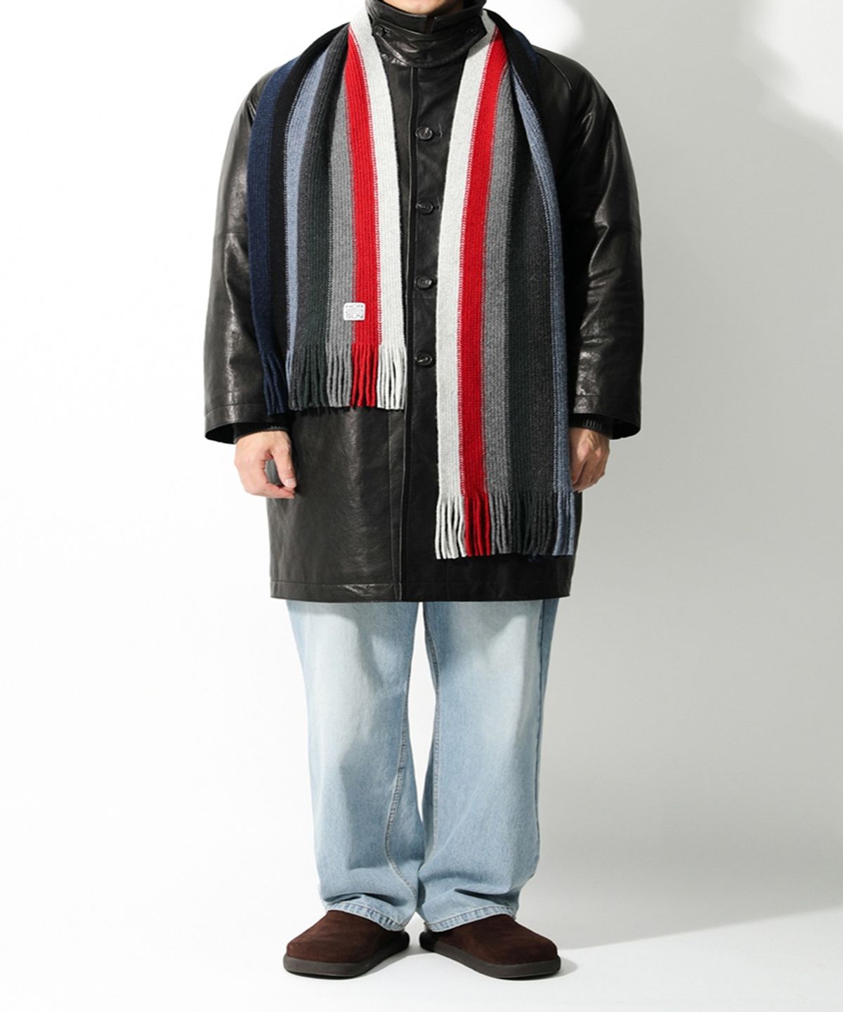 홀리선(HORLISUN) Skiff Superfine Wool Stripe Knit Muffler