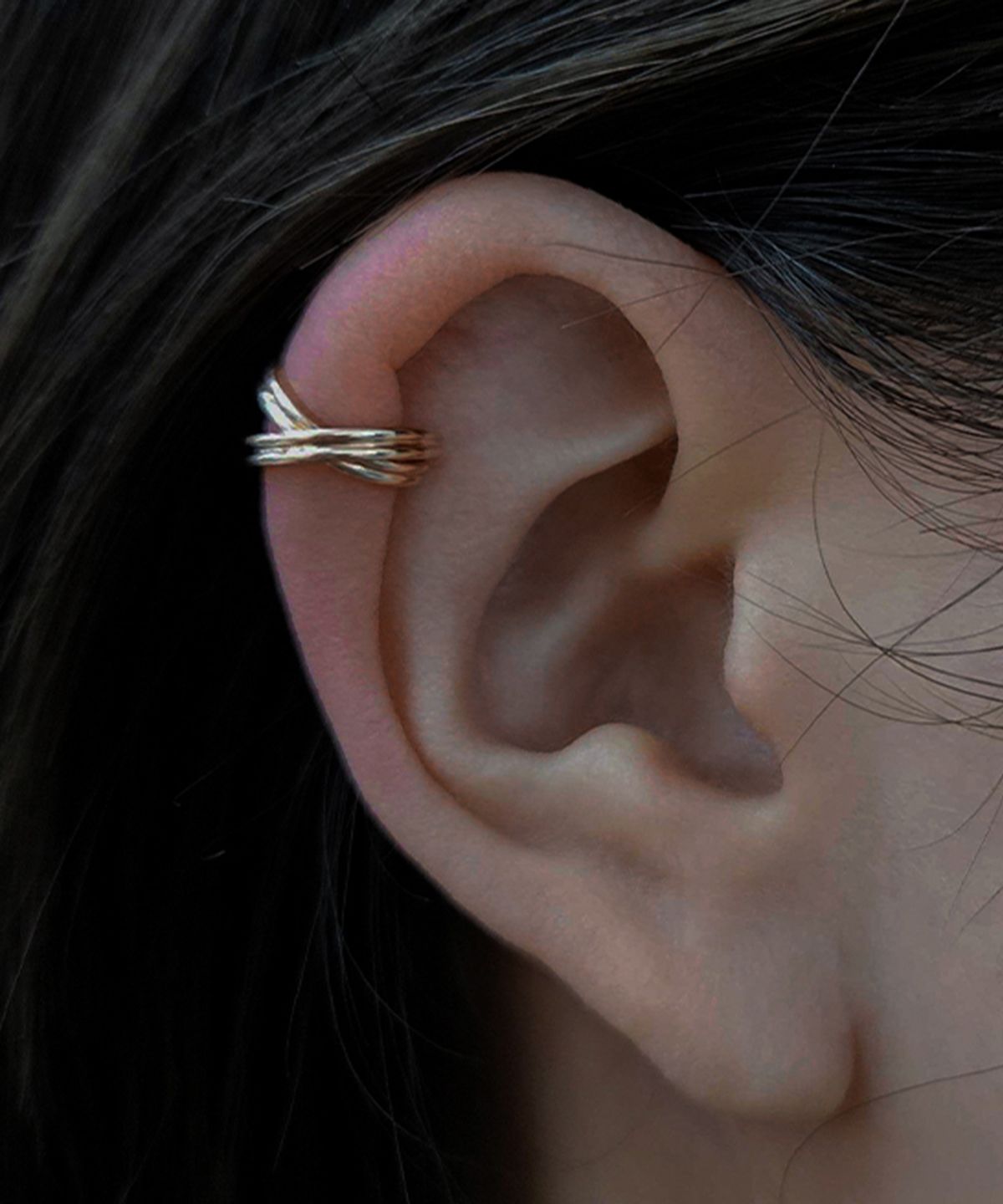 엘렌쥬얼리(HELENE JEWELRY) 14K 베이직 링 골드 이어커프
