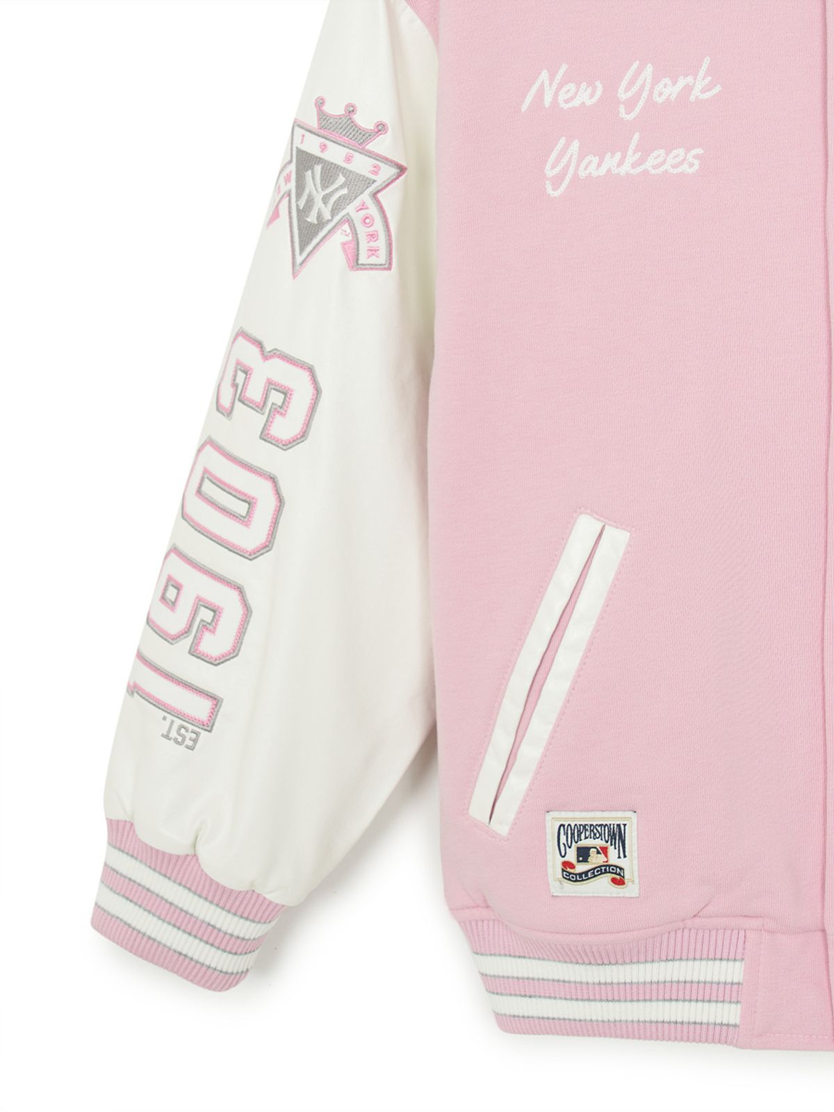 엠엘비 키즈(MLB KIDS) 스포티브 와펜 바시티 패딩 점퍼 NY (Mg.Pink)