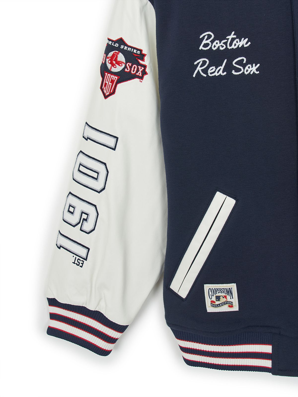 엠엘비 키즈(MLB KIDS) 스포티브 와펜 바시티 패딩 점퍼 BOS (Navy)