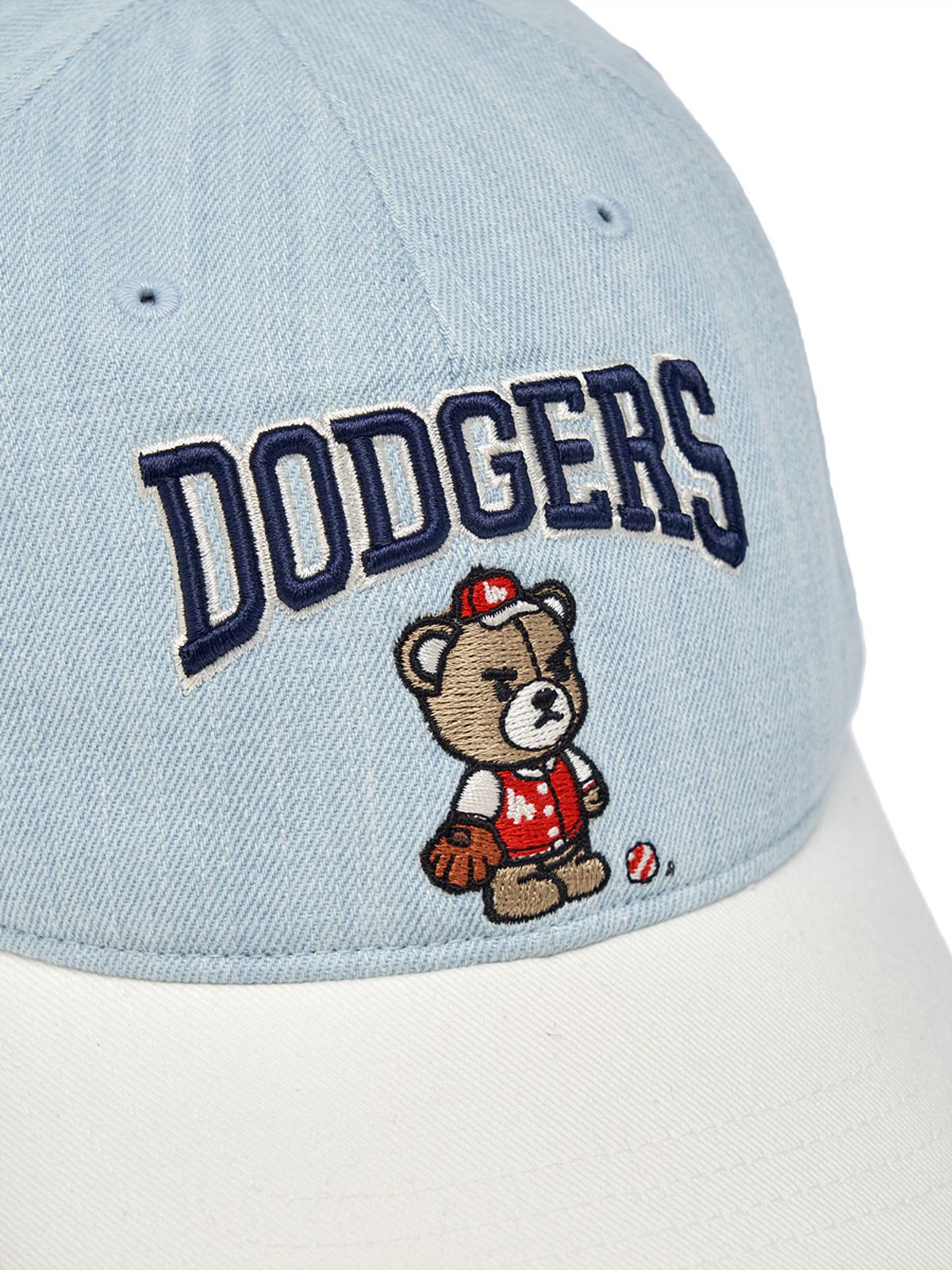 엠엘비 키즈(MLB KIDS) 메가베어 워싱 배색 볼캡 LA (Sky blue)