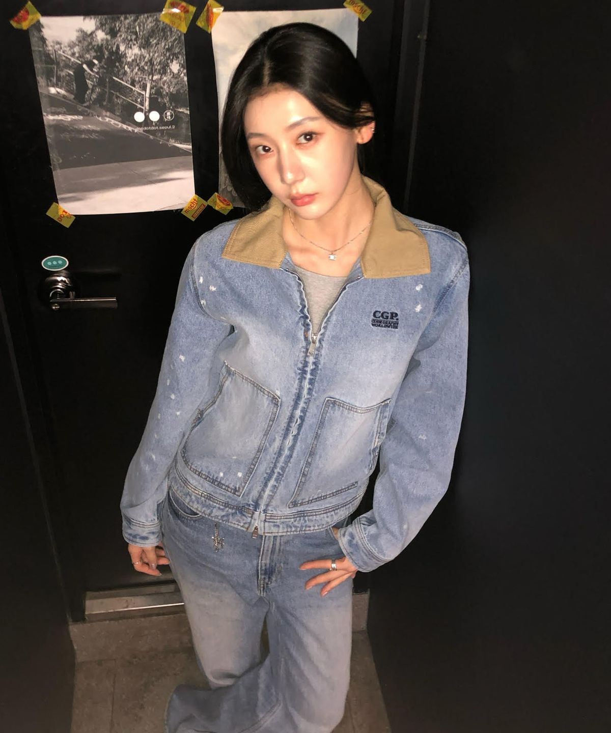 코드그라피(CGP) 워크 자켓_워싱 블루