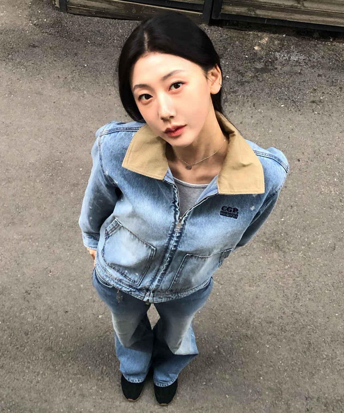 코드그라피(CGP) 워크 자켓_워싱 블루