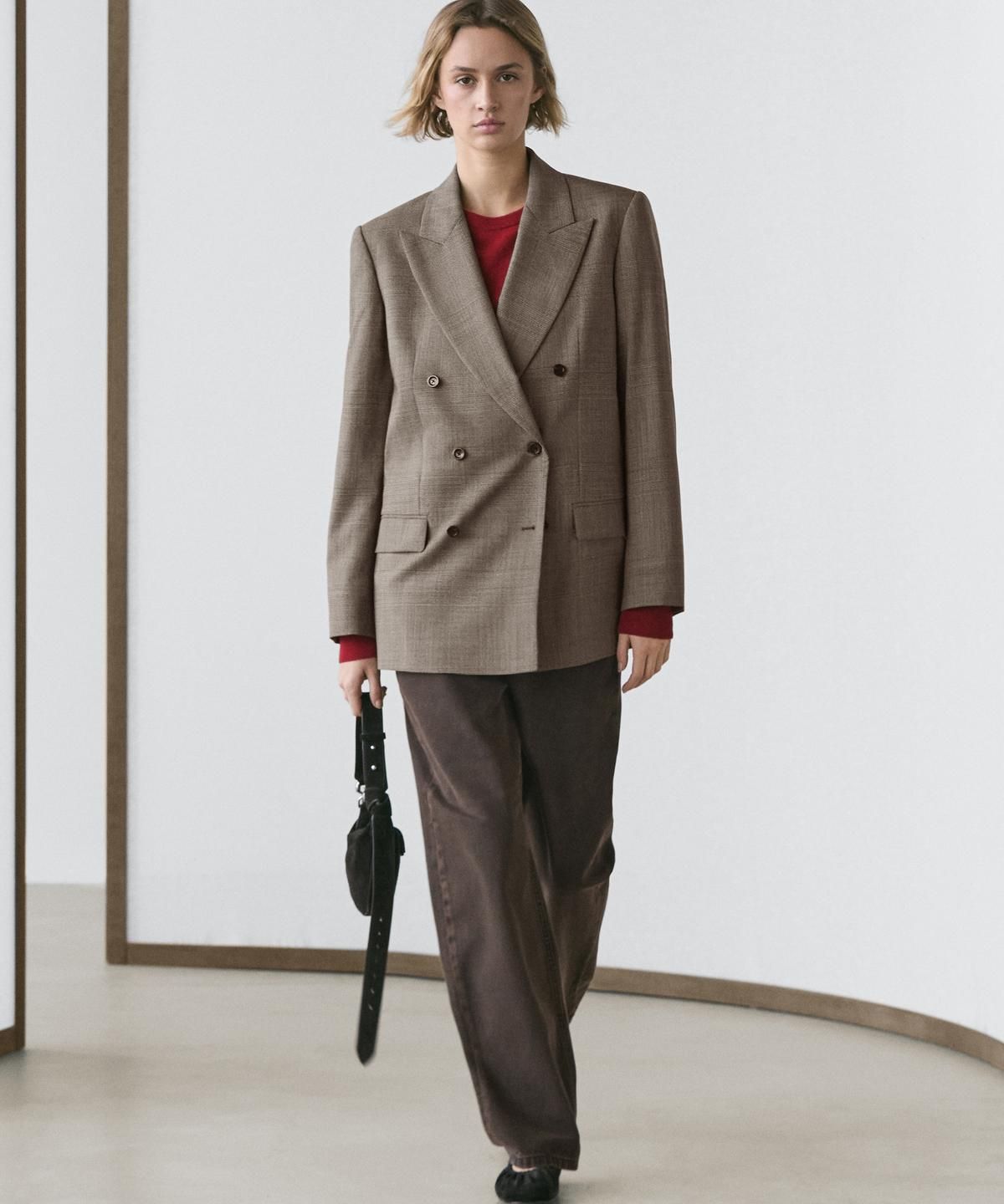 마시모두띠(MASSIMO DUTTI) 체크 울 수트 블레이저
