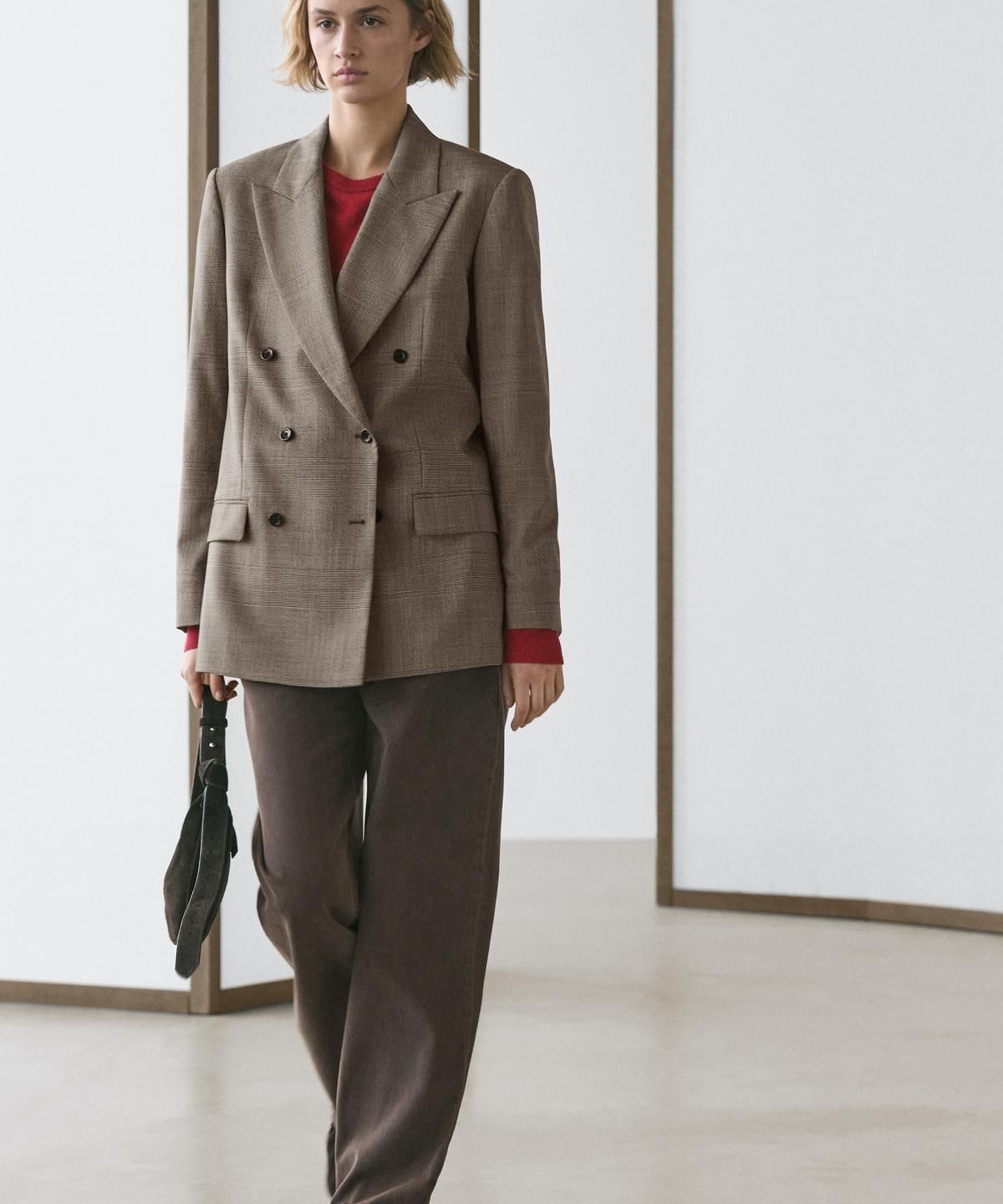 마시모두띠(MASSIMO DUTTI) 체크 울 수트 블레이저