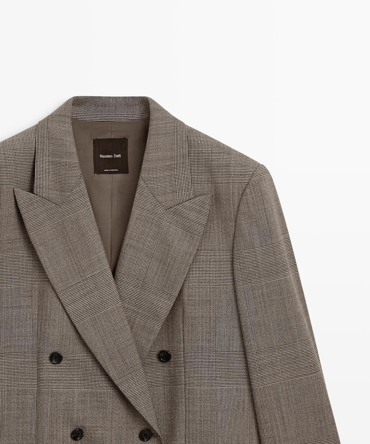 마시모두띠(MASSIMO DUTTI) 체크 울 수트 블레이저