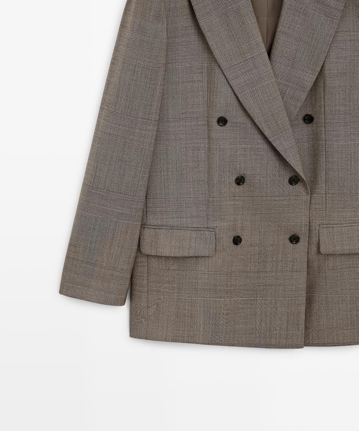 마시모두띠(MASSIMO DUTTI) 체크 울 수트 블레이저
