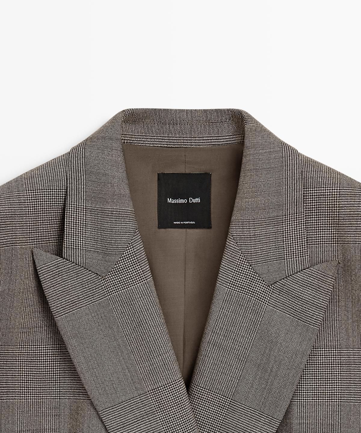 마시모두띠(MASSIMO DUTTI) 체크 울 수트 블레이저