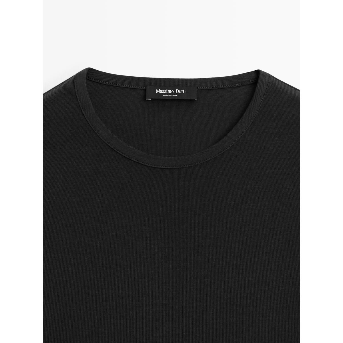 마시모두띠(MASSIMO DUTTI) 리오셀 블렌드 쇼트 슬리브 티셔츠