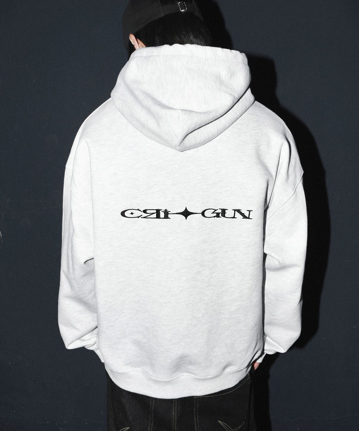 크리건(CRIGUN) ESSENTIAL HOODIE WHITE MELANGE