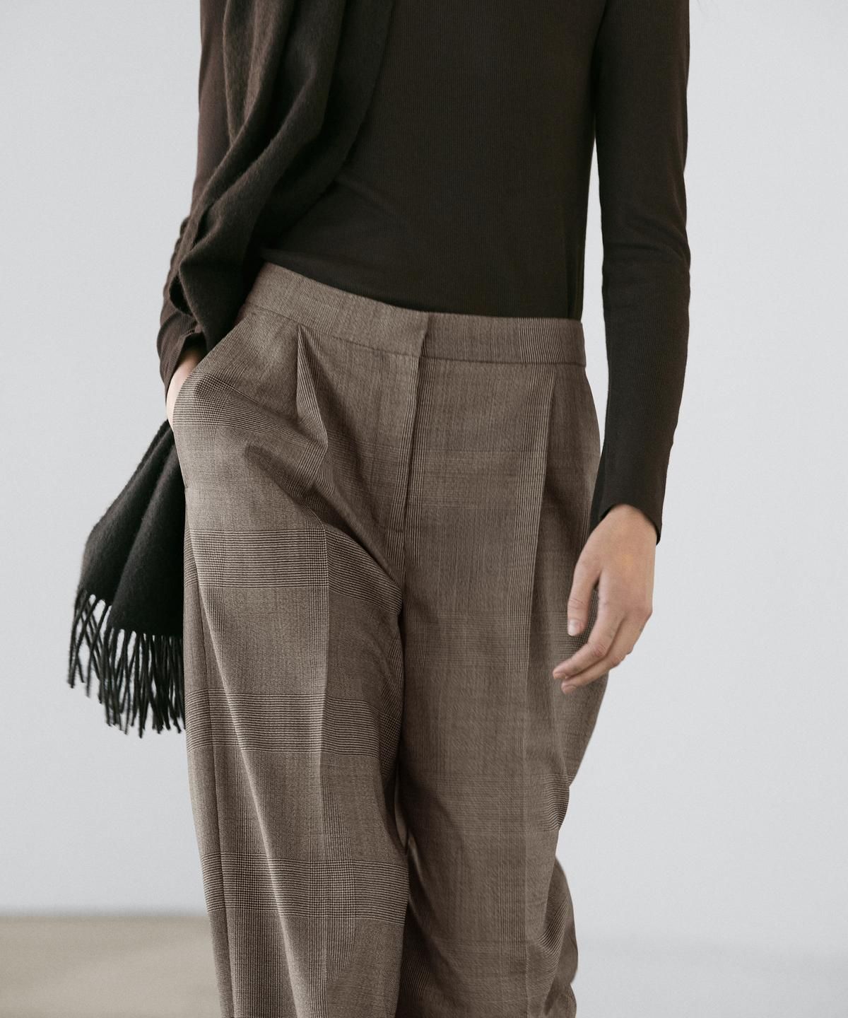 마시모두띠(MASSIMO DUTTI) 체크 울 수트 팬츠