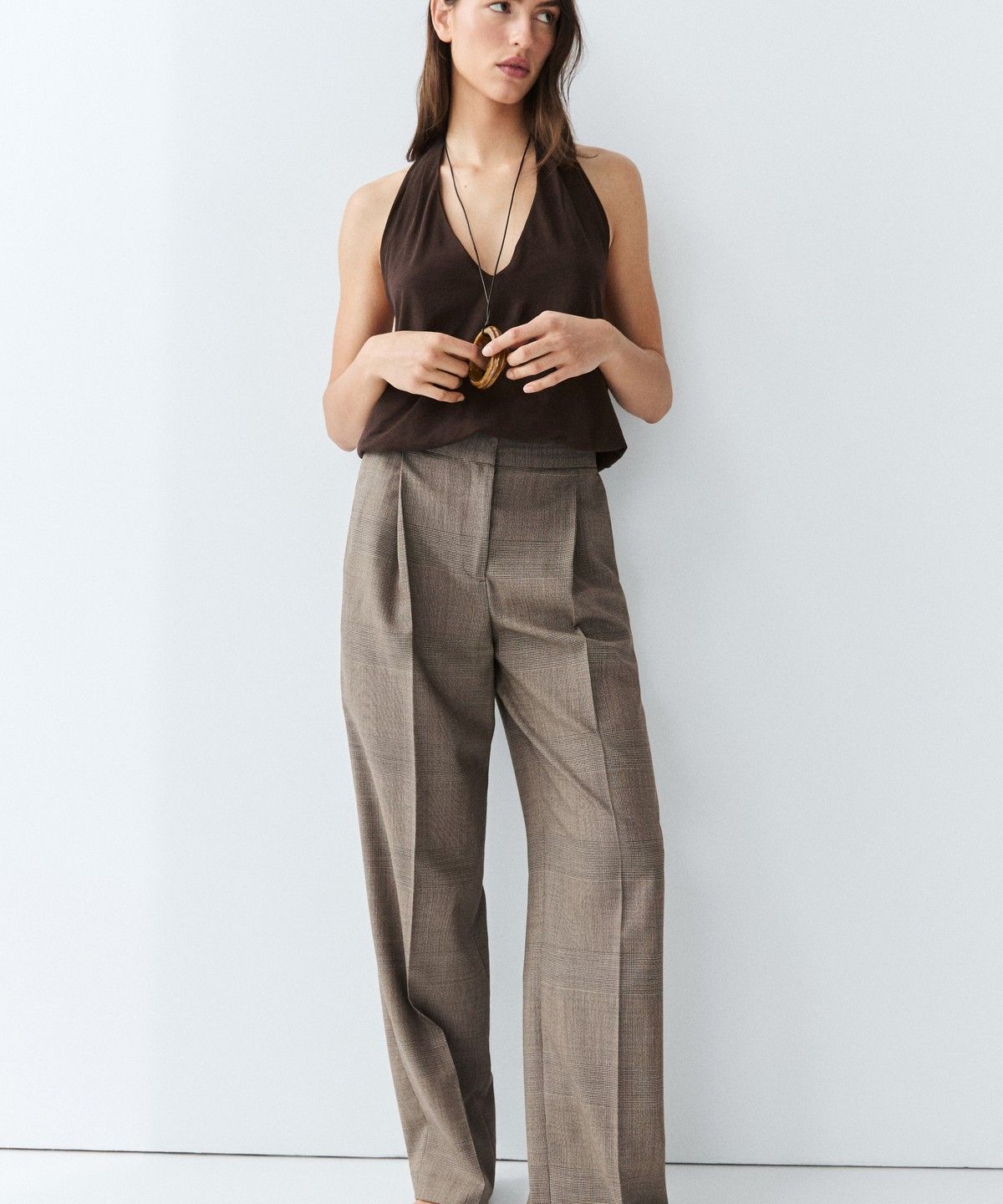 마시모두띠(MASSIMO DUTTI) 체크 울 수트 팬츠