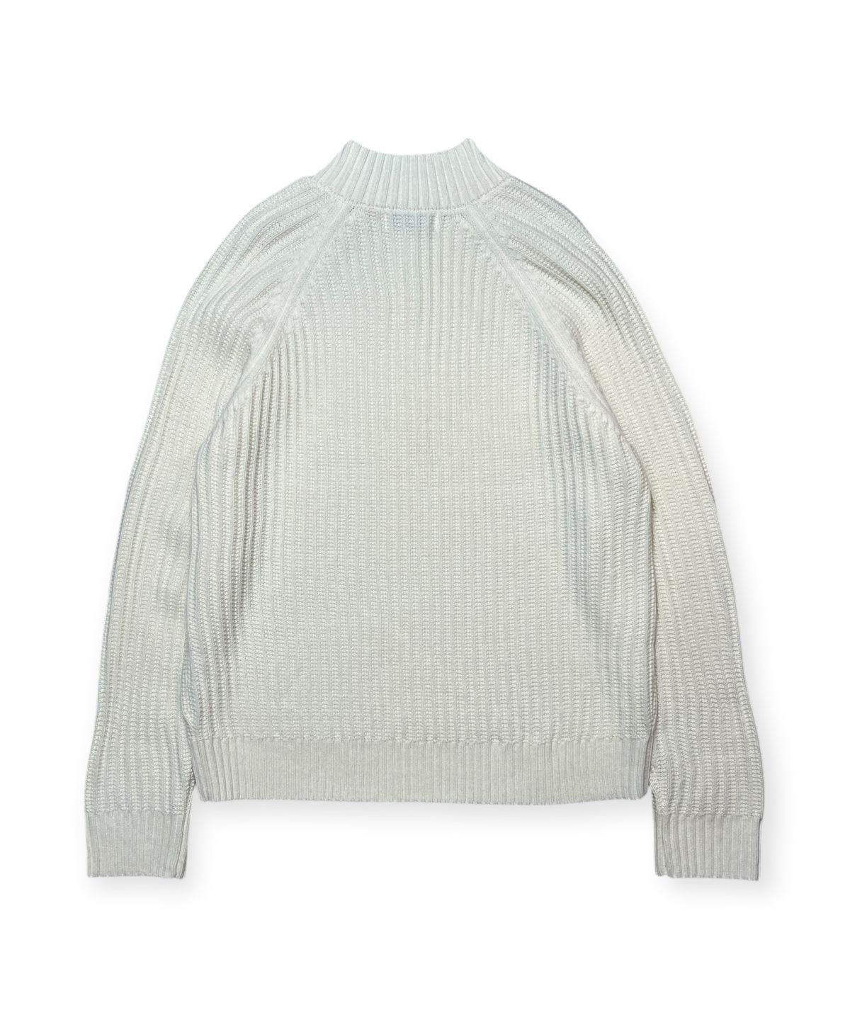 본슬리피(BORN SLIPPY) Muted Asymmetric Zip Rib Knit (Ivory)