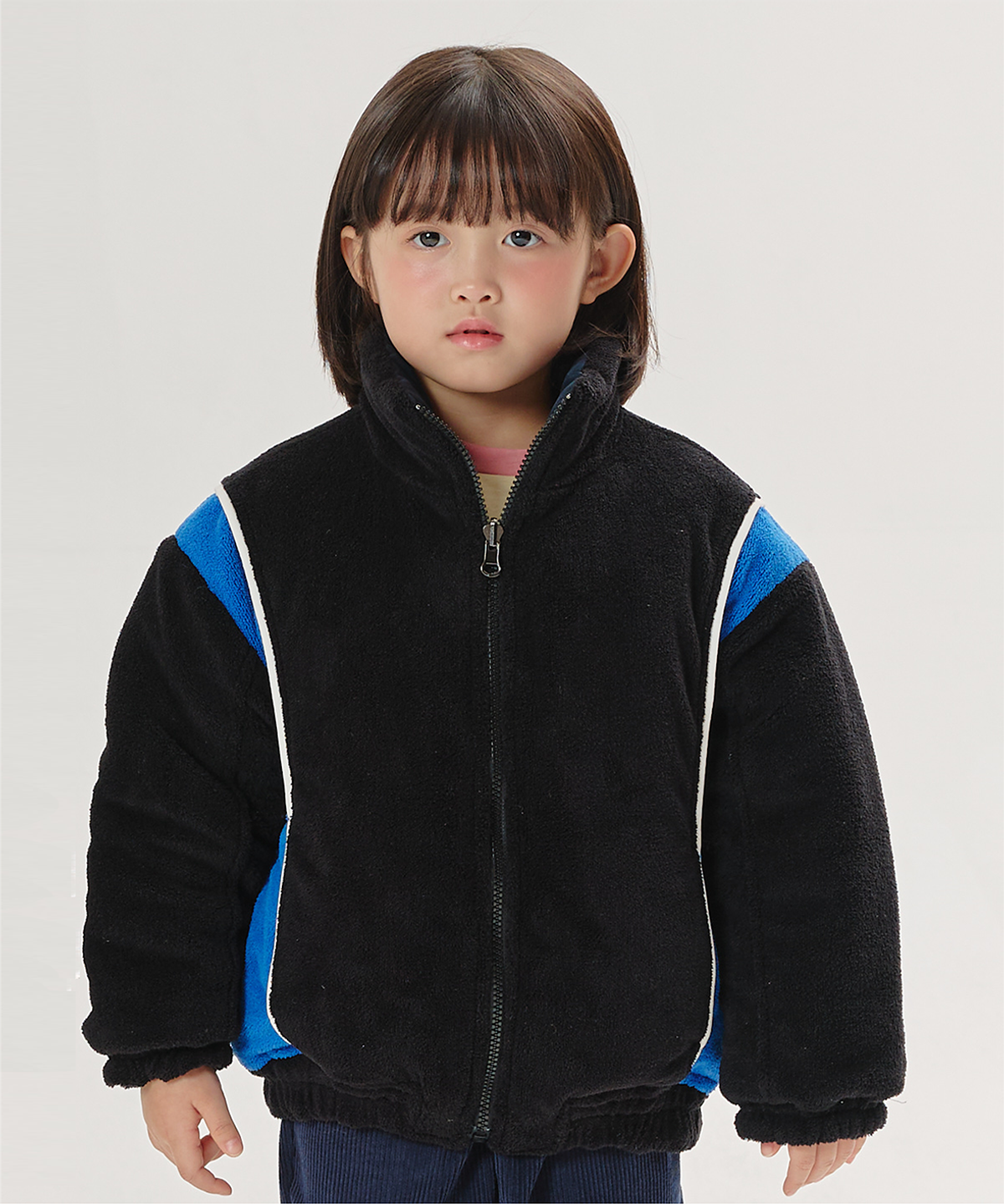 라메종드도도(LA MAISON DE DODO) reversible DODO Fleece Jacket (Black/Blue)_겨울용 뽀글이 아우터