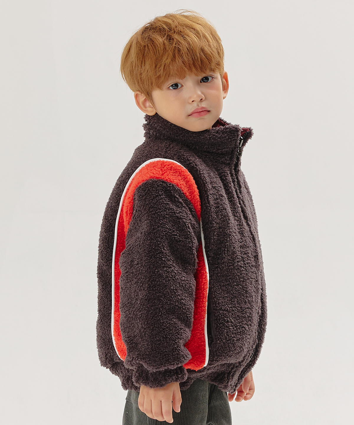 라메종드도도(LA MAISON DE DODO) reversible DODO Fleece Jacket (Burgandy/Red)_겨울용 뽀글이 아우터