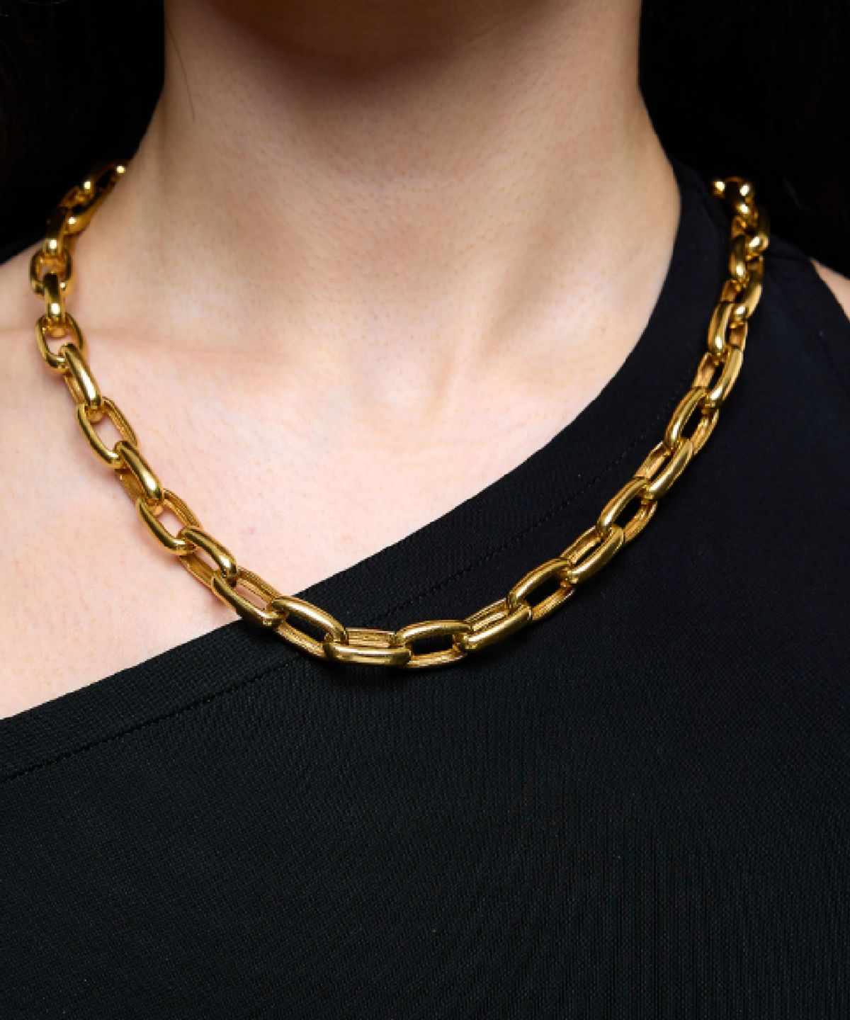 그라스마티네(GRASSE MATINEE) Oval Link Chain Necklace Gold