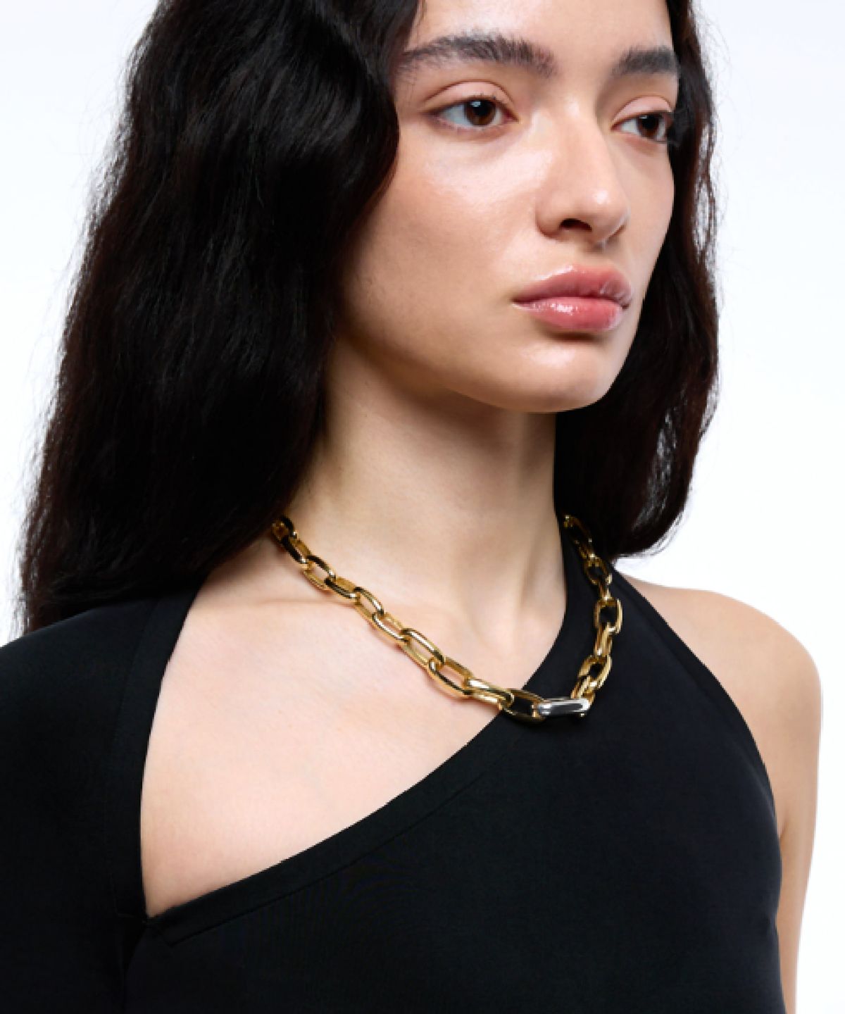 그라스마티네(GRASSE MATINEE) Oval Mix Chain Necklace