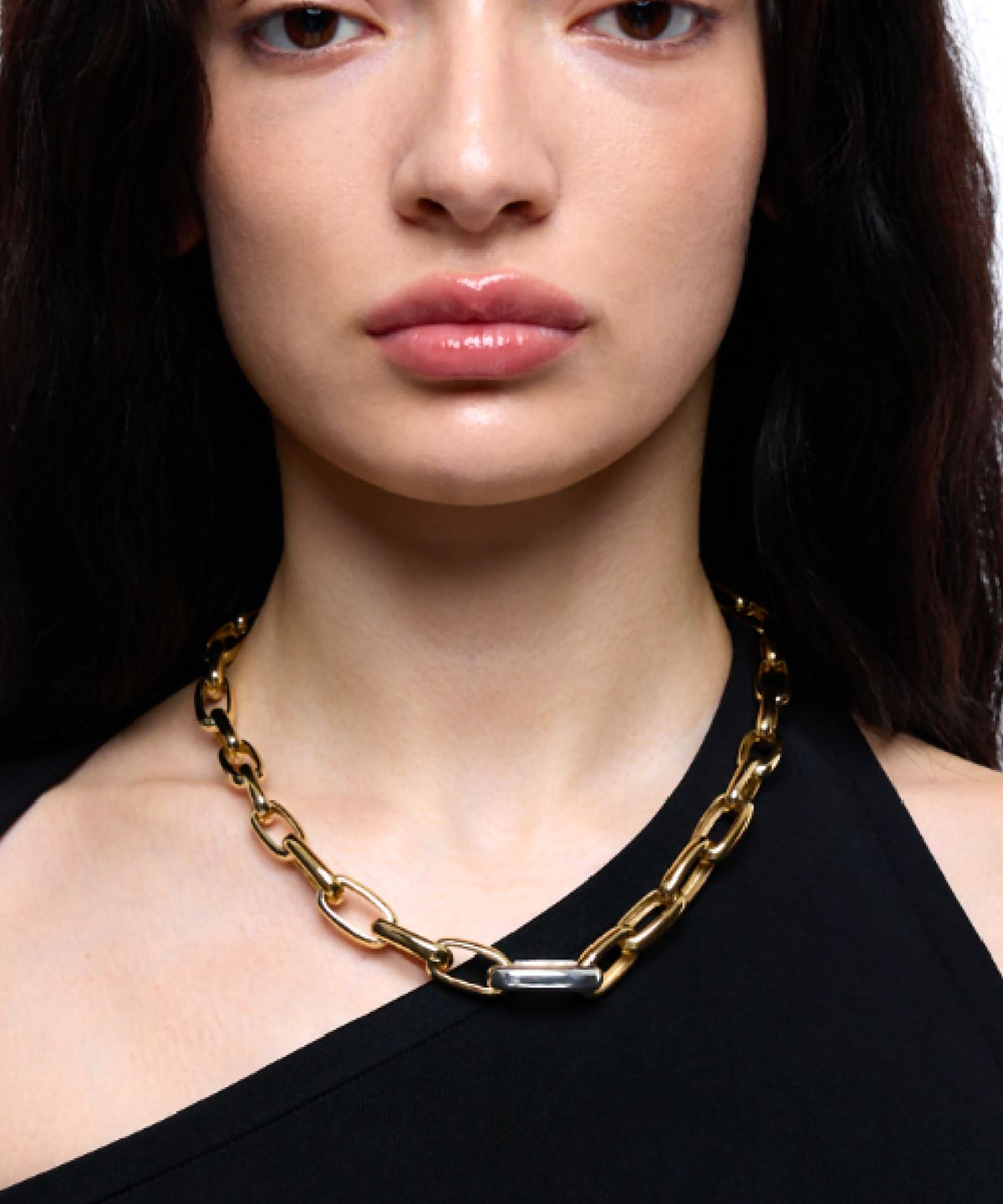 그라스마티네(GRASSE MATINEE) Oval Mix Chain Necklace
