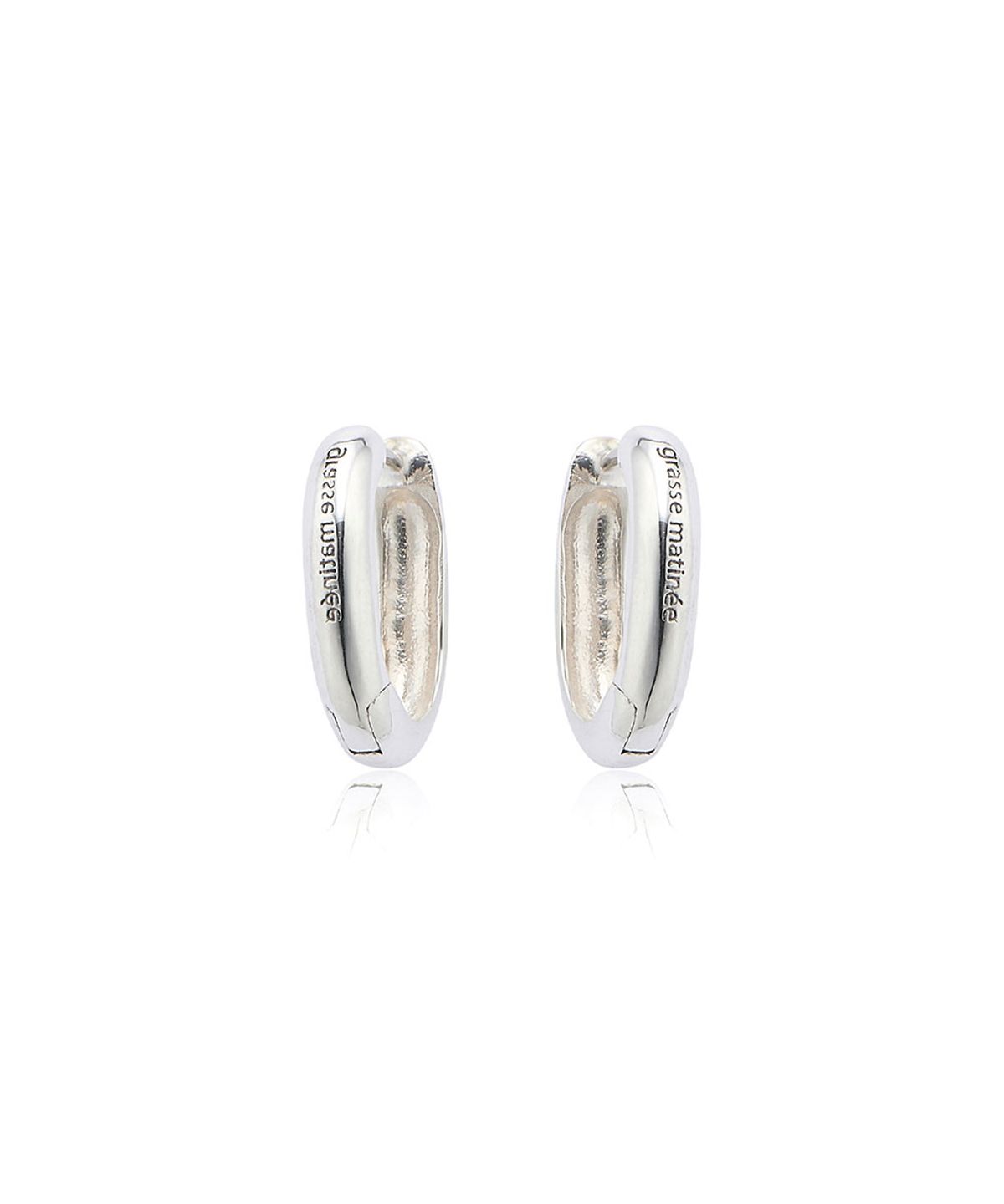 그라스마티네(GRASSE MATINEE) 2ways Oval Unbalanced Chain Earrings Silver