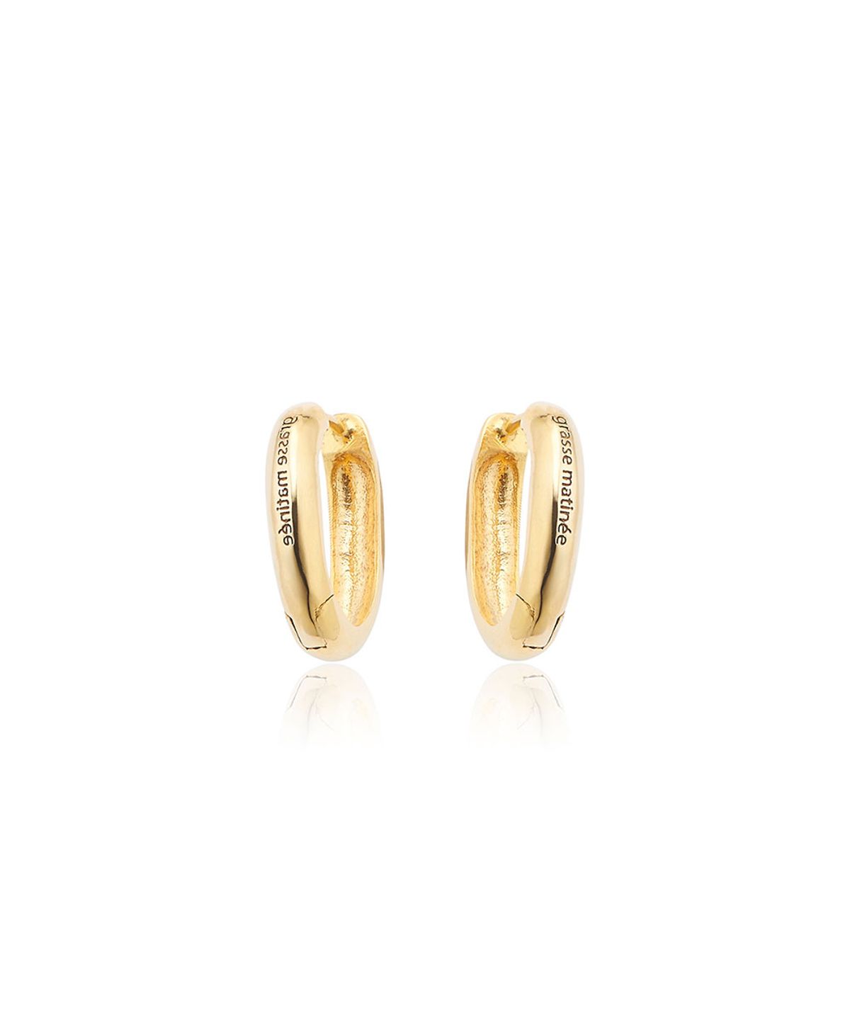 그라스마티네(GRASSE MATINEE) 2ways  Oval Unbalanced Chain Earrings Gold