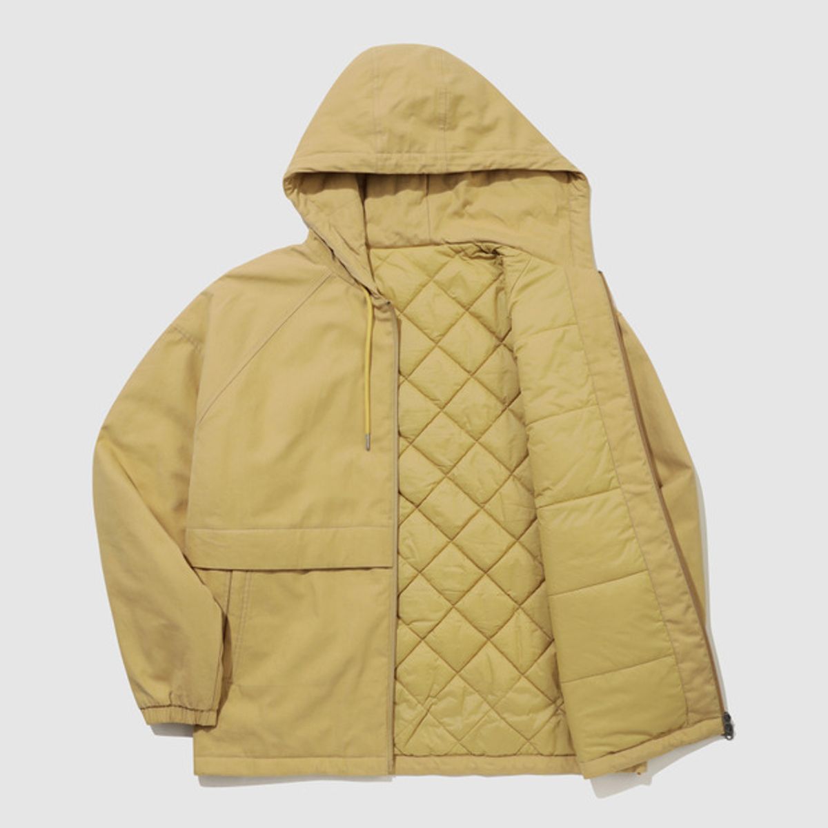 엄브로(UMBRO) 워크 패딩 후드 점퍼 샌드 UR124CPJ11
