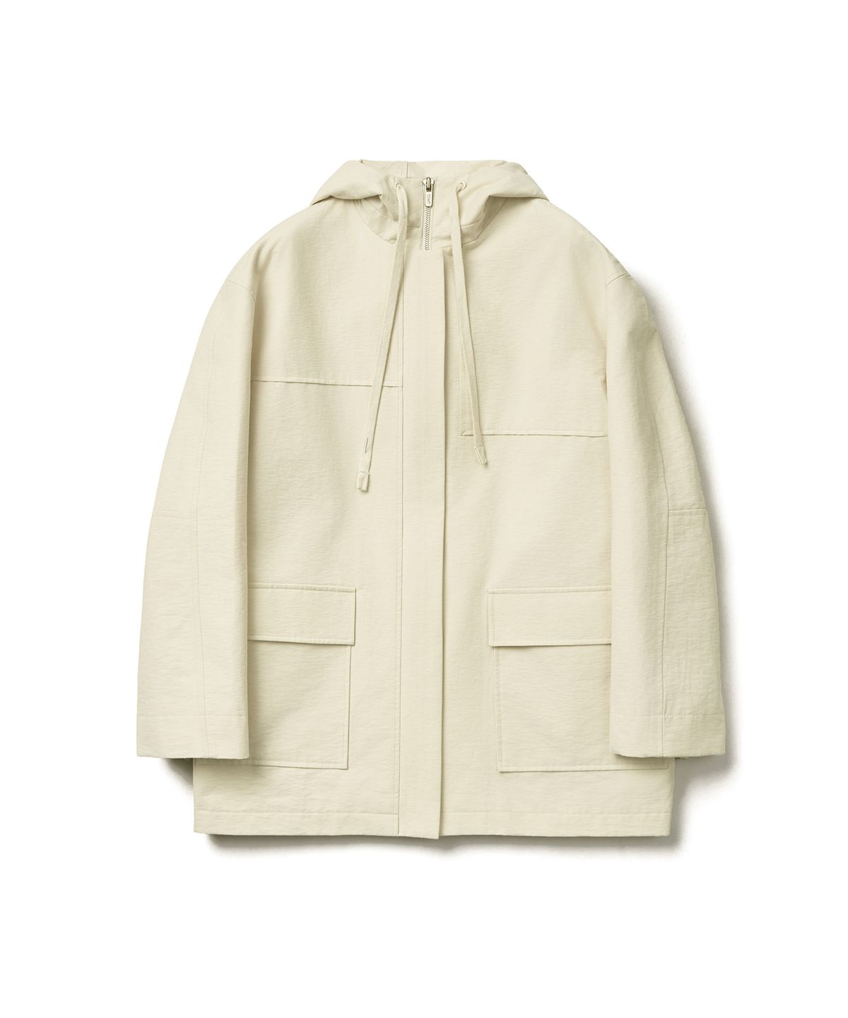 튜드먼트(TTUDEMENT) HOODED HALF TRENCH_CREAM