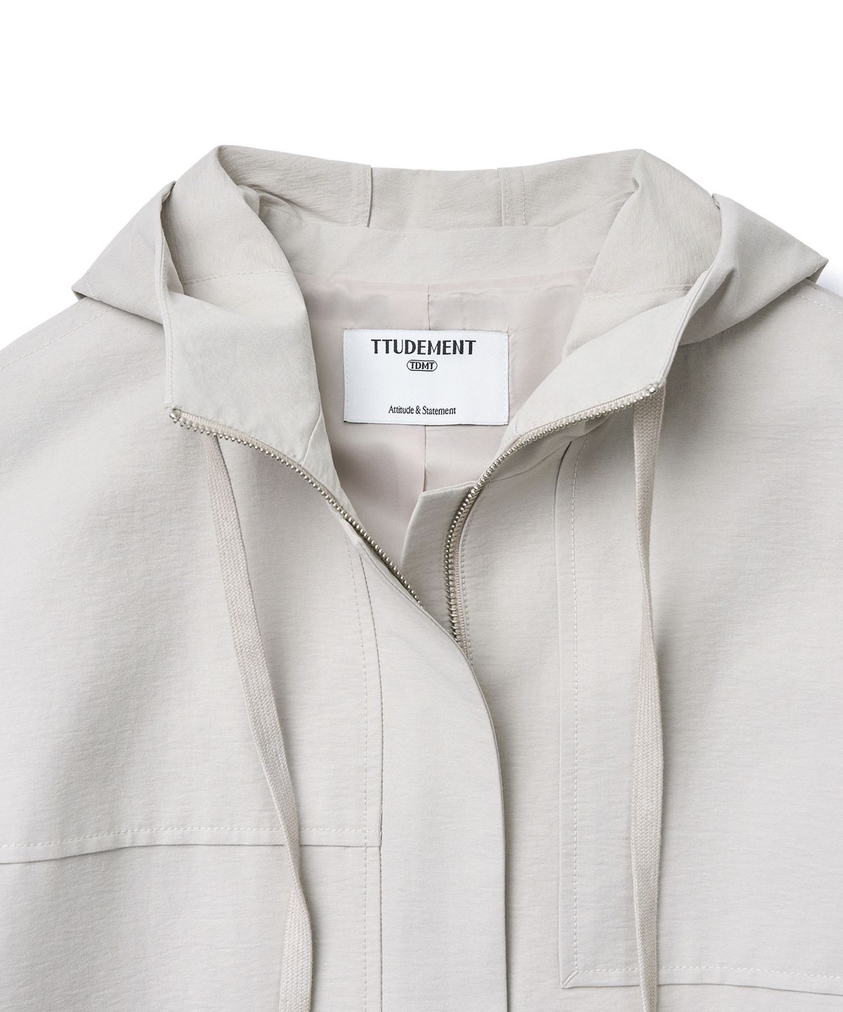튜드먼트(TTUDEMENT) HOODED HALF TRENCH_GREY